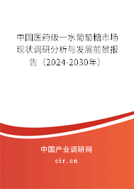 中國(guó)醫(yī)藥級(jí)一水葡萄糖市場(chǎng)現(xiàn)狀調(diào)研分析與發(fā)展前景報(bào)告（2024-2030年）