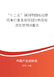 “十二五”期間中國(guó)電動(dòng)摩托車行業(yè)發(fā)展規(guī)劃分析及投資前景預(yù)測(cè)報(bào)告