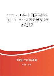 2009-2012年中國數(shù)碼相框（DPF）行業(yè)發(fā)展分析及投資咨詢報告