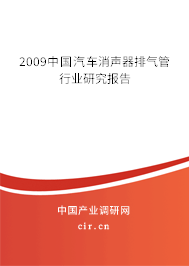 2009中國汽車消聲器排氣管行業(yè)研究報(bào)告