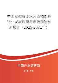 中國(guó)安徽省廢水污染物處理行業(yè)發(fā)展調(diào)研與市場(chǎng)前景預(yù)測(cè)報(bào)告（2025-2031年）