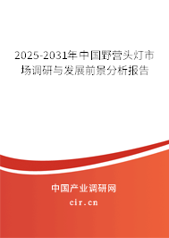 2025-2031年中國野營頭燈市場調(diào)研與發(fā)展前景分析報告