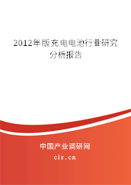 2012年版充電電池行業(yè)研究分析報告