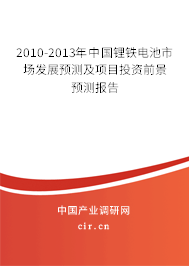2010-2013年中國鋰鐵電池市場發(fā)展預(yù)測及項目投資前景預(yù)測報告