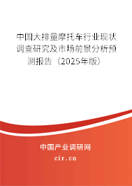 中國(guó)大排量摩托車行業(yè)現(xiàn)狀調(diào)查研究及市場(chǎng)前景分析預(yù)測(cè)報(bào)告（2025年版）