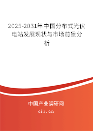 2025-2031年中國分布式光伏電站發(fā)展現(xiàn)狀與市場前景分析