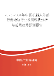 2025-2031年中國機(jī)器人外部行走地軌行業(yè)發(fā)展現(xiàn)狀分析與前景趨勢預(yù)測報告