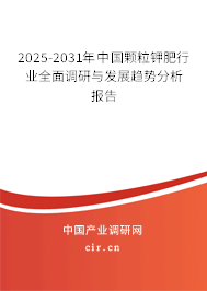 2025-2031年中國顆粒鉀肥行業(yè)全面調(diào)研與發(fā)展趨勢分析報告