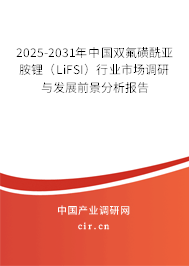 2025-2031年中國雙氟磺酰亞胺鋰（LiFSI）行業(yè)市場調(diào)研與發(fā)展前景分析報告