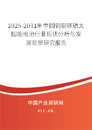 2025-2031年中國銅銦鎵硒太陽能電池行業(yè)現(xiàn)狀分析與發(fā)展前景研究報告