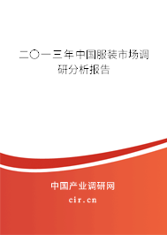 二〇一三年中國(guó)服裝市場(chǎng)調(diào)研分析報(bào)告