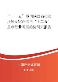 “十一五”期間陜西省投資環(huán)境專家評估與“十二五”重點行業(yè)發(fā)展趨勢研究報告