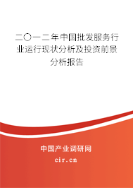二〇一二年中國批發(fā)服務行業(yè)運行現狀分析及投資前景分析報告