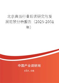 北京典當(dāng)行業(yè)現(xiàn)狀研究與發(fā)展前景分析報(bào)告（2025-2031年）