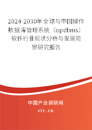2024-2030年全球與中國(guó)操作數(shù)據(jù)庫(kù)管理系統(tǒng)（opdbms）軟件行業(yè)現(xiàn)狀分析與發(fā)展前景研究報(bào)告