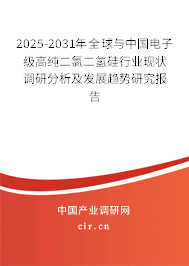 2025-2031年全球與中國電子級高純二氯二氫硅行業(yè)現(xiàn)狀調(diào)研分析及發(fā)展趨勢研究報(bào)告