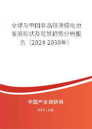 全球與中國非晶硅薄膜電池發(fā)展現(xiàn)狀及前景趨勢分析報告（2024-2030年）