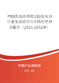 中國非晶硅薄膜太陽能電池行業(yè)發(fā)展研究與市場(chǎng)前景預(yù)測(cè)報(bào)告（2025-2031年）