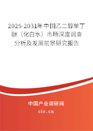 2025-2031年中國乙二醇單丁醚（化白水）市場深度調(diào)查分析及發(fā)展前景研究報告