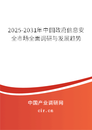 2025-2031年中國政府信息安全市場全面調(diào)研與發(fā)展趨勢