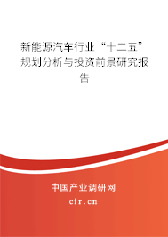 新能源汽車行業(yè)“十二五”規(guī)劃分析與投資前景研究報告