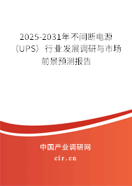 2025-2031年不間斷電源（UPS）行業(yè)發(fā)展調(diào)研與市場前景預(yù)測(cè)報(bào)告