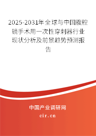 2025-2031年全球與中國腹腔鏡手術(shù)用一次性穿刺器行業(yè)現(xiàn)狀分析及前景趨勢預(yù)測報(bào)告