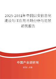 2025-2031年中國公安信息化建設(shè)與IT應(yīng)用市場分析與前景趨勢報(bào)告