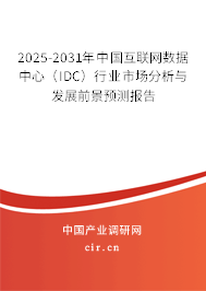 2025-2031年中國互聯(lián)網(wǎng)數(shù)據(jù)中心（IDC）行業(yè)市場(chǎng)分析與發(fā)展前景預(yù)測(cè)報(bào)告