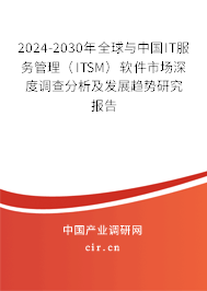 2024-2030年全球與中國IT服務(wù)管理（ITSM）軟件市場深度調(diào)查分析及發(fā)展趨勢研究報告