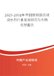 2025-2031年中國聚羧酸高效減水劑行業(yè)發(fā)展研究與市場前景報告