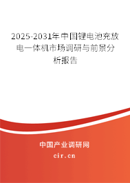 2025-2031年中國(guó)鋰電池充放電一體機(jī)市場(chǎng)調(diào)研與前景分析報(bào)告