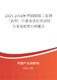 2025-2031年中國磷酸二氫鉀（農(nóng)用）行業(yè)發(fā)展現(xiàn)狀調(diào)研與發(fā)展趨勢分析報告