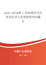 2025-2031年上海合成洗滌劑發(fā)展現(xiàn)狀與前景趨勢(shì)預(yù)測(cè)報(bào)告