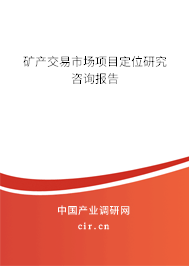 礦產(chǎn)交易市場項目定位研究咨詢報告