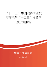 “十一五”中國(guó)淀粉工業(yè)發(fā)展環(huán)境與“十二五”投資前景預(yù)測(cè)報(bào)告