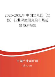 2025-2031年中國幼兒園（幼教）行業(yè)深度研究及市場前景預(yù)測報告