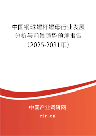 中國鋼珠螺桿螺母行業(yè)發(fā)展分析與前景趨勢預測報告（2025-2031年）