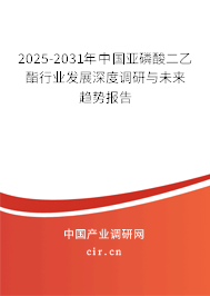 2025-2031年中國亞磷酸二乙酯行業(yè)發(fā)展深度調(diào)研與未來趨勢報告