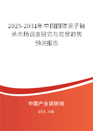2025-2031年中國圓錐滾子軸承市場調查研究與前景趨勢預測報告