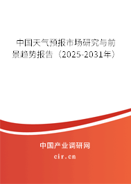 中國天氣預(yù)報市場研究與前景趨勢報告（2025-2031年）