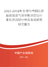 2025-2031年全球與中國瓦斯抽放管道氣體參數(shù)測定儀行業(yè)現(xiàn)狀調(diào)研分析及發(fā)展趨勢研究報告