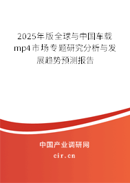 2025年版全球與中國車載mp4市場專題研究分析與發(fā)展趨勢預(yù)測報告