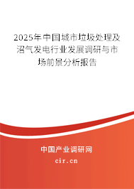 2025年中國城市垃圾處理及沼氣發(fā)電行業(yè)發(fā)展調(diào)研與市場前景分析報告
