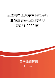 全球與中國汽車車身電子行業(yè)發(fā)展調(diào)研及趨勢預(yù)測（2024-2030年）