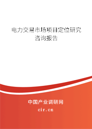 電力交易市場項目定位研究咨詢報告
