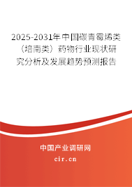 2025-2031年中國碳青霉烯類（培南類）藥物行業(yè)現(xiàn)狀研究分析及發(fā)展趨勢(shì)預(yù)測(cè)報(bào)告