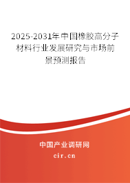 2025-2031年中國橡膠高分子材料行業(yè)發(fā)展研究與市場前景預(yù)測報告