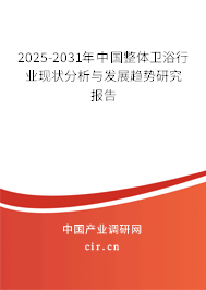 2025-2031年中國整體衛(wèi)浴行業(yè)現(xiàn)狀分析與發(fā)展趨勢研究報告