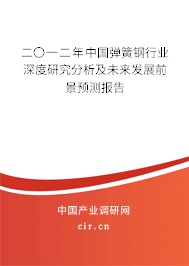 二〇一二年中國彈簧鋼行業(yè)深度研究分析及未來發(fā)展前景預(yù)測報告